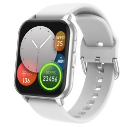 Smartwatch IXIU®, Ceas Inteligent Unisex, CY12, Ecran 1,9” IPS Color, Rezoluție 240x296, Procesor JL7012, Aplicație CoFit, Apeluri Bluetooth 5.0, Multiple monitorizări sănătate și moduri sport, curea de silicon, silver