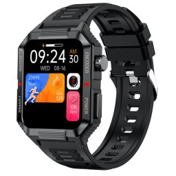 Smartwatch IXIU®, Ceas Inteligent Bărbătesc, QW88, Ecran 1.99” TFT, Rezoluție 400x454, Procesor AC7012A6, NFC, Aplicație DaFit, Apeluri Bluetooth 5.1, Multiple monitorizări sănătate și moduri sport, curea de silicon, negru