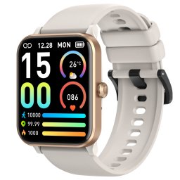 Smartwatch COOSTAR®, Ceas Inteligent Unisex, CR054, ecran 1.83” TFT, Rezoluție 240x284, Procesor JL7013A, Aplicație ZmooFit, Apeluri Bluetooth 5.2, Glucometru, Multiple monitorizări sănătate și moduri sport, curea de silicon, gold