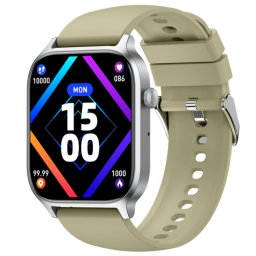 Smartwatch COOSTAR®, Ceas Inteligent Unisex, CR053, ecran 1.85” TFT, Rezoluție 240x284, Procesor JL7013A6, Aplicație ZmooFit, Apeluri Bluetooth 5.2, Multiple monitorizări sănătate și moduri sport, curea de silicon, Kaki