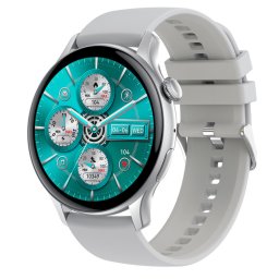Smartwatch COOSTAR®, Ceas Inteligent Unisex, HK85, ecran AMOLED UltraHD 1,43”, Rezoluție 466x466, Procesor Jerry 7012A6S, NFC, Aplicație CoFit, Apeluri Bluetooth 5.0, Multiple monitorizări sănătate și moduri sport, curea de silicon, silver