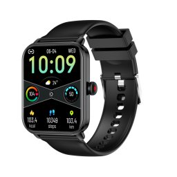 Smartwatch COOSTAR®, Ceas Inteligent Unisex, CR059, ecran AMOLED UltraHD 1,83”, Rezoluție 240x286, Procesor BT8959T5 / HX3918, Aplicație FitCloudPro, Apeluri Bluetooth 5.3, Multiple monitorizări sănătate și moduri sport, curea de silicon, negru