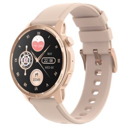 Smartwatch TWINKLER®, Ceas Inteligent Unisex, TKY-S52M, ecran TFT IPS 1,39”, Rezoluție 360x360, Procesor Realtek 8763EWE, Aplicație DaFit, Apeluri Bluetooth 5.2, Multiple monitorizări sănătate și moduri sport, curea de silicon, gold