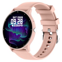 Smartwatch TWINKLER®, Ceas Inteligent Unisex, TKY-ZL02Cpro, ecran TFT 1,28”, Rezoluție 240x240, Procesor JL7012F6, Aplicație DaFit, Apeluri Bluetooth 5.2, Multiple monitorizări sănătate și moduri sport, curea de silicon, rose