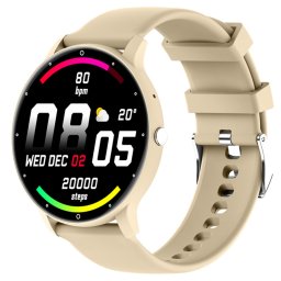 Smartwatch TWINKLER®, Ceas Inteligent Unisex, TKY-ZL02Cpro, ecran TFT 1,28”, Rezoluție 240x240, Procesor JL7012F6, Aplicație DaFit, Apeluri Bluetooth 5.2, Multiple monitorizări sănătate și moduri sport, curea de silicon, gold