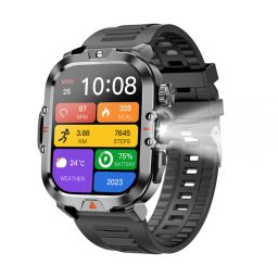 Smartwatch COOSTAR®, Ceas Inteligent Bărbătesc, CR032, ecran HD 2,01”, Rezoluție 240x296 HD, Procesor Realtek 8763E, Aplicație GloryFit, Apeluri Bluetooth 5.3, Lanternă LED, Multiple monitorizări sănătate și moduri sport, curea de silicon, negru