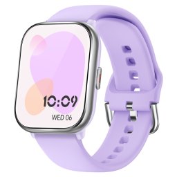 Smartwatch TWINKLER®, Ceas Inteligent Unisex, TKY-KT73S, ecran AMOLED 1.85”, Rezoluție 240×280, Procesor BT8959T5, Lanternă LED, Aplicație FitCloudPro, Apeluri Bluetooth 5.3, Multiple monitorizări sănătate și moduri sport, Curea silicon, lila