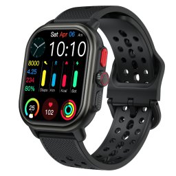 Smartwatch TWINKLER®, Ceas Inteligent Unisex, TKY-P106, ecran AMOLED 2,06”, Rezoluție 410×502, Procesor ATS3085L, Lanternă LED, GPS, Aplicație FitCloudPro, Apeluri Bluetooth 5.3, Multiple monitorizări sănătate și moduri sport, Curea silicon, negru