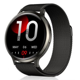 Smartwatch TWINKLER®, Ceas Inteligent Unisex, TKY-S07, ecran AMOLED 1,73”, Rezoluție 466x466, Procesor AB5691G, Oximetru, Aplicație FitCloudPro, Apeluri Bluetooth 5.4, Multiple monitorizări sănătate și moduri sport, Brațară metalică, negru