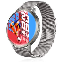 Smartwatch TWINKLER®, Ceas Inteligent Unisex, TKY-S07, ecran AMOLED 1,73”, Rezoluție 466x466, Procesor AB5691G, Oximetru, Aplicație FitCloudPro, Apeluri Bluetooth 5.4, Multiple monitorizări sănătate și moduri sport, Brațară metalică, argintiu