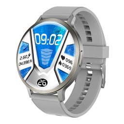 Smartwatch TWINKLER®, Ceas Inteligent Unisex, TKY-S07, ecran AMOLED 1,73”, Rezoluție 466x466, Procesor AB5691G, Oximetru, Aplicație FitCloudPro, Apeluri Bluetooth 5.4, Multiple monitorizări sănătate și moduri sport, curea de silicon, argintiu