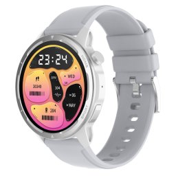 Smartwatch TWINKLER®, Ceas Inteligent Unisex, TKY-S52M, ecran TFT IPS 1,39”, Rezoluție 360x360, Procesor Realtek 8763EWE, Aplicație DaFit, Apeluri Bluetooth 5.2, Multiple monitorizări sănătate și moduri sport, curea de silicon, silver