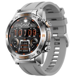 Smartwatch TWINKLER®, Ceas Inteligent Bărbătesc, TKY-FT06, ecran IPS TFT 1.46”, Rezoluție 360×360, Procesor Realtek 8763EWE, Aplicație FitCloudPro, Apeluri Bluetooth 5.2, Multiple monitorizări sănătate și moduri sport, Curea silicon, gri-argintiu