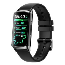 Smartwatch TWINKLER®, Ceas Inteligent de Damă, TKY-H29, ecran Amoled 1.58”, Rezoluție 228×460, Procesor Realtek 8763EWE, Aplicație FitCloudPro, Apeluri Bluetooth 5.2, Multiple monitorizări sănătate și moduri sport, Curea silicon, negru