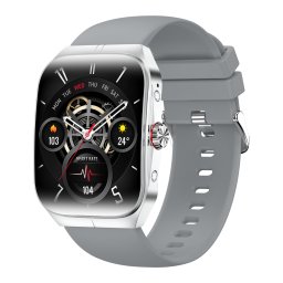 Smartwatch TWINKLER®, Ceas Inteligent Bărbătesc, TKY08, ecran AMOLED 1.95”, Rezoluție 410x502 , IP67 Waterproof, Procesor RTL8763EW, Apeluri Bluetooth 5.2, Monitorizare Sănătate, Localizare Telefon/Ceas, 120 moduri sport, gri-silver