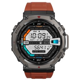 Ceas inteligent unisex, Smartwatch, TWINKLER®, TK28, ecran AMOLED 1.43", rezoluție 466x466, rezistent la apă 3 ATM, GPS, Busolă, Barometru, Altitudine, Lanternă LED, Monitorizare sănătate și multiple moduri sport, maro