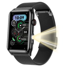 Smartwatch TWINKLER®, Ceas Inteligent Damă, TK76, ecran 1.57” HD, rezoluție 200x320, IP68, procesor AB5681F/G, Apeluri Bluetooth 5.3, Monitorizare Sănătate, 100+ Moduri Sportive, Lanternă LED, Baterie de lungă durată, brățară metalică