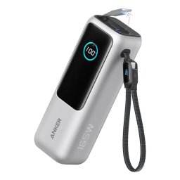 Baterie externa 25.000 mAh. Porturi iesire USB A: 1, Numar porturi USB tip C: 1. Putere totala iesire: 165 W, 5 A, argintiu