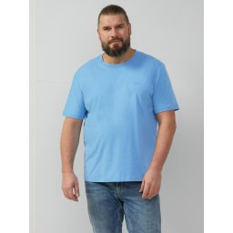 s.Oliver Big Sizes Tricou barbati big sizes cu decolteu la baza gatului, Regular fit, Albastru deschis (SELECTATI MARIMEA: 2XL)