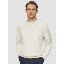 s.Oliver Bluza simpla barbati din amestec de bumbac si viscoza, Regular fit, Crem (SELECTATI MARIMEA: 2XL)