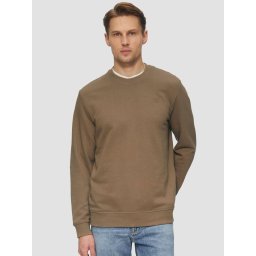 s.Oliver Bluza simpla barbati din amestec de bumbac si viscoza, Regular fit, Maro (SELECTATI MARIMEA: 2XL)