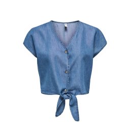 ONLY Cămaşă Onlbea Siesta Ss Knot Dnm Bj 15344181 BS000065 medium blue denim