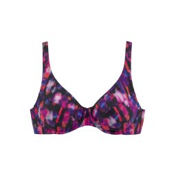 LASCANA Sutien costum de baie mov închis / roz / negru