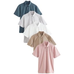 Next Tricou maro cămilă / albastru închis / gri deschis / roz / alb