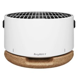 Gratar de Masa BergHOFF Leo BBQ Alb cu Suport/Capac din Pluta, Diametru 40cm, Material Otel Carbon