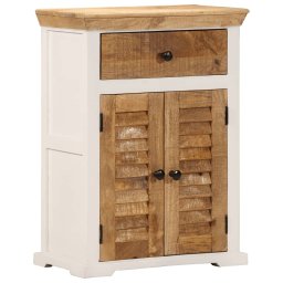 Dulap, alb si maro, 55x30x73 cm, lemn masiv mango brut GartenMobel Dekor