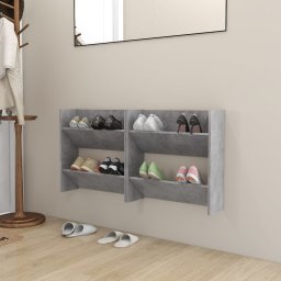 Pantofare de perete, 2 buc., gri beton, 60x18x60 cm, PAL GartenMobel Dekor