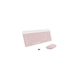 Kit wireless tastatura si mouse Logitech MK470, USB, Layout US INT, Roz