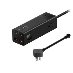 Incarcator Baseus PowerCombo Pro Powerstrip, pentru USA 110V, Quick Charge 100W, 3 x AC, 2 x USB Type-C Output 5V/3A, 2 x USB, lungime cablu 1.5m, negru