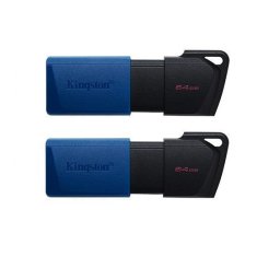 Stick de memorie Kingston DataTraveler Exodia M, Capacitate 64GB, USB3.2 Gen 1, 2 bucati, Negru-albastru "DTXM/64GB-2P