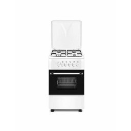Aragaz electric pe gaz Ravanson KWGE-K550, 4 arzatoare, latime 50 cm, Alb