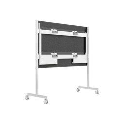 Carucior pentru tabla interactiva Steelcase Roam Collection, dimensiune ecran: 85", pentru Microsoft Surface Hub 2S 85", Alb arctic-Gri Microsoft