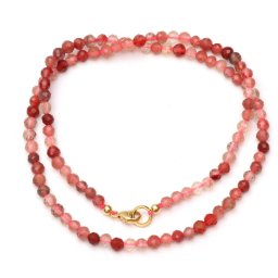 Colier din Andezin - Tibet Sunstone Natural Rotund Fatetat 4x4 mm - Cristalul Stralucirii Divine - Accesorii de Gold Filled