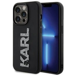Husa Karl Lagerfeld 3D Rubber Glitter Logo case for iPhone 15 Pro - black