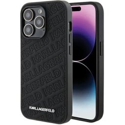 Husa Karl Lagerfeld Quilted K Pattern case for iPhone 15 Pro - black
