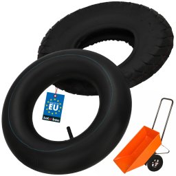 Anvelopă cu cameră de aer pentru roată de roabă cub cu 4 flanșe 44 cm