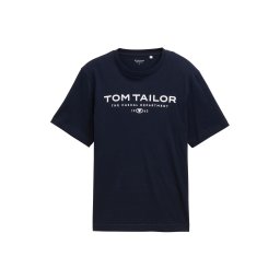 TOM TAILOR Tricou bleumarin / alb