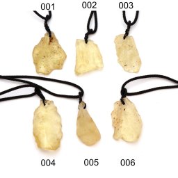 Pandantiv Lybian Desert Glass Cristal Natural Rar cu Snur 30-45 x 16-28 x 7-17 mm - 1 Buc