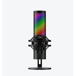 Microfon gaming HyperX QuadCast 2 S pentru Streamers/Content Creators, cardioid, USB-C, 32-bit bit depth, 192kHz sampling rate, 100+ LED-uri aRGB, PC Win11, Mac, Steam Deck, negru