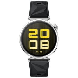 Ceas Smartwatch Huawei Watch GT 5, 41mm, Bluetooth, NFC, Tarnish Stainless Steel Case, Black Fluoroelastomer Strap