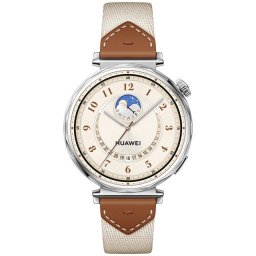 Ceas Smartwatch Huawei Watch GT 5, 41mm, Bluetooth, NFC, Tarnish Stainless Steel Case, Brown Woven Strap