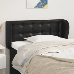 Tablie de pat cu aripioare negru 93x23x78/88 cm piele ecologica GartenMobel Dekor
