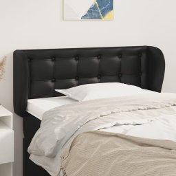 Tablie de pat cu aripioare negru 103x23x78/88cm piele ecologica GartenMobel Dekor