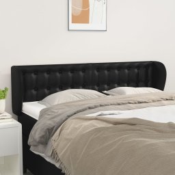 Tablie de pat cu aripioare negru 147x23x78/88cm piele ecologica GartenMobel Dekor