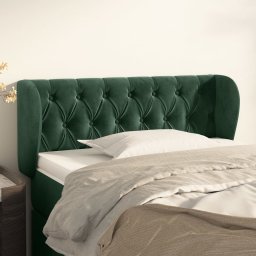 Tablie de pat cu aripioare verde închis 103x23x78/88 cm catifea GartenMobel Dekor