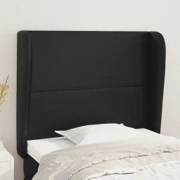 Tablie de pat cu aripioare, negru, 103x23x118/128 cm, piele eco GartenMobel Dekor